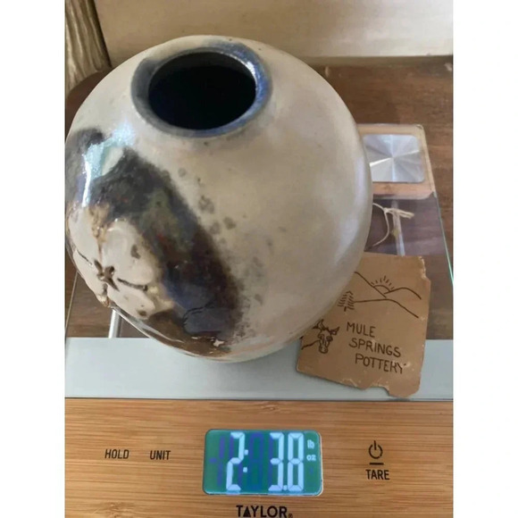 Studio Art MULE SPRINGS POTTERY 6" Tall Handmade Bulb Stoneware Vase Unique - Picture 15 of 15